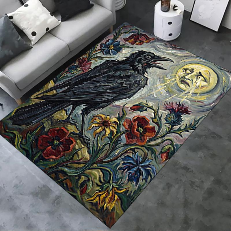 

2025 New Crow Abstract Carpet Rug for Living Room Bedroom Home Sofa Decoration,Kids play Non-slip Floor Mat50 40x60cm( 15x23in )