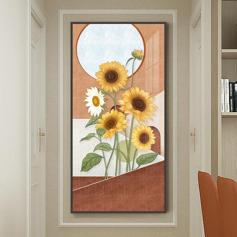 Nordic Sunflower Canvas Painting Flower Landscape Posters Plant Leaves Prints Living Room Porch Decoration Wall Art Cuadros