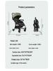 A10 Baby Stroller: Lightweight, Foldable, Four-Wheel Design for Sitting and Lying Down.