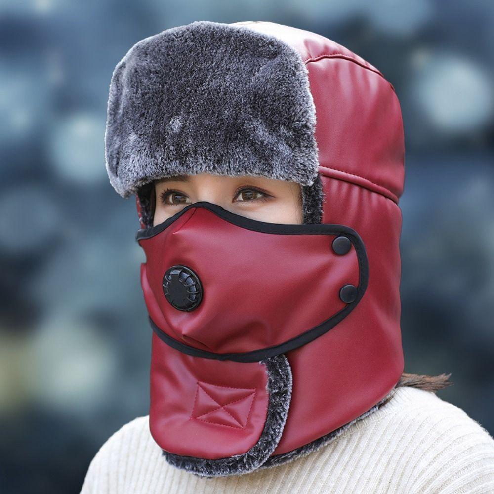 

Warm Mask Hat Winter Pullover Hats New Scarf Hat One-Piece червоний