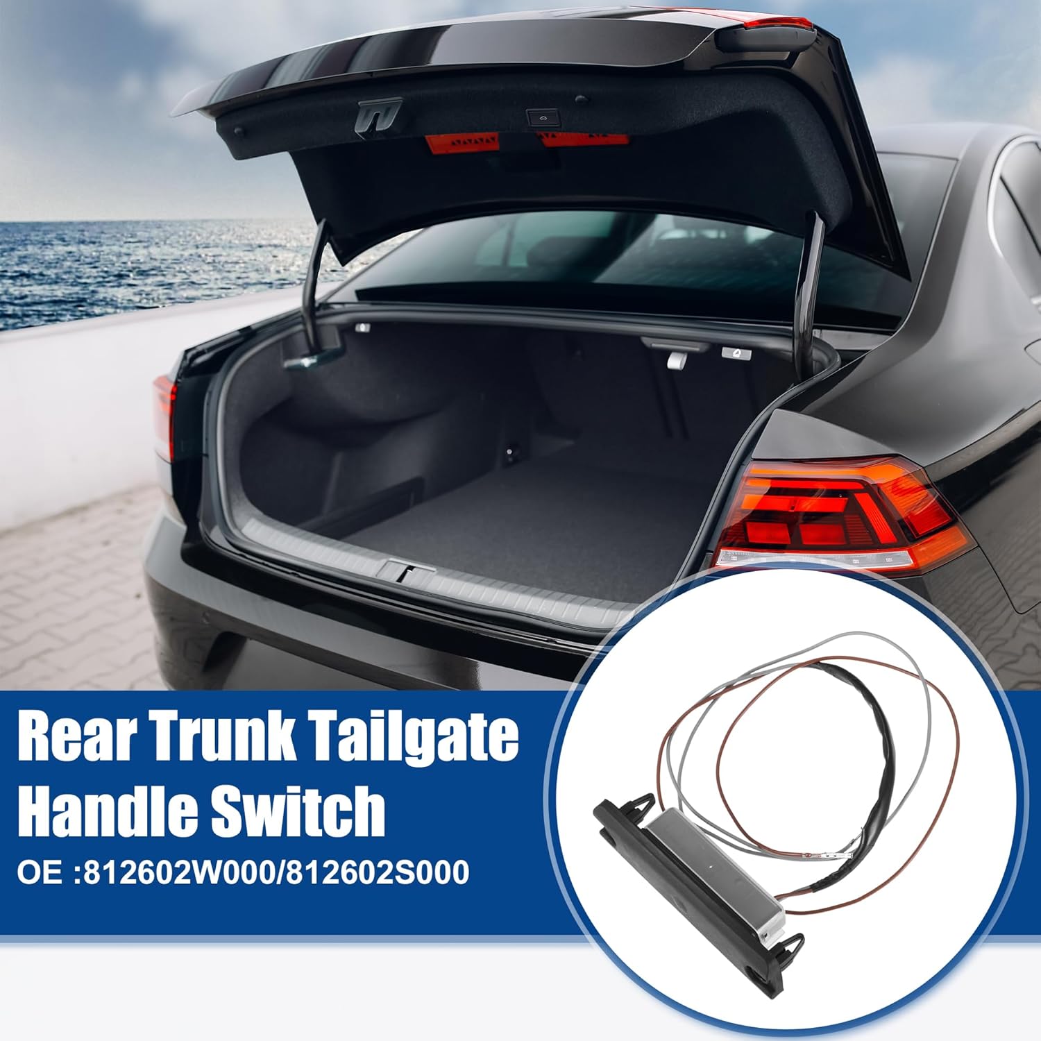 

ACROPIX Rear Trunk Liftgate Tailgate Release Switch Fit for Hyundai Santa Fe 2013-2019 No.812602W000/812602S000 - Pack of 1 Black