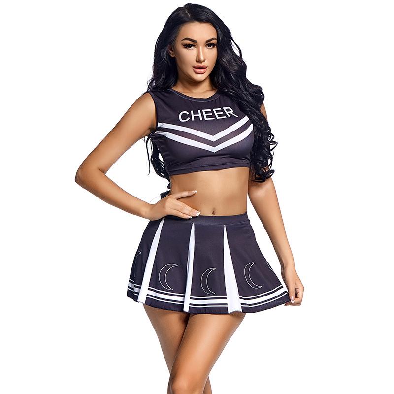 Buy Black Split Cheerleading Clothes Sexy Football Baby World Cup  Cheerleading Stadium Performance Clothes at affordable prices  free  shipping, real reviews with photos  Joom