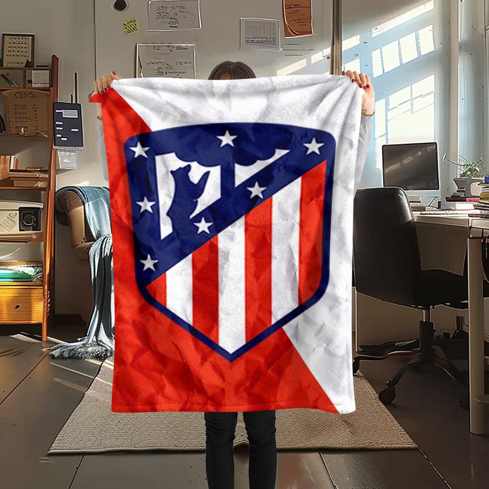 1PC atletico madrid Print Flannel Blanket, High quality Comfortable for All Seasons, Home Decor, Warmth and Comfort, Perfect for Christmas Gifts