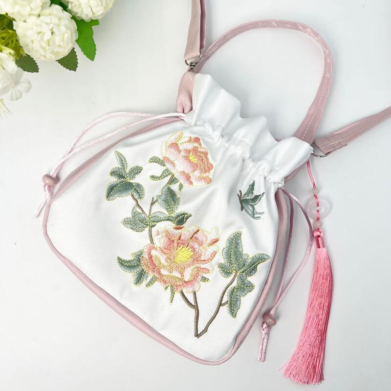 REWELL Embroidered Hanfu Style Crossbody Bag with Tassel