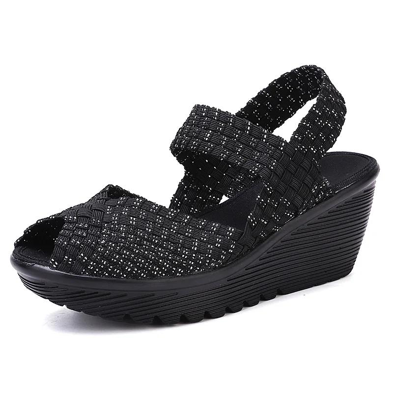 Fashion Women's Shoes Flat Platform Summer Woven Sneakers for Walking Femal Casual Loafers 5CM High Quality Tenis Women Zapatos De Mujer