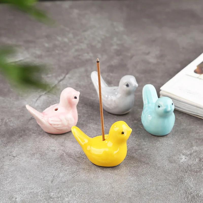 Cute mandarin duck Curled Incense Burner Stick Holder Ceramic Censer Plate Home Fragrance Incense base Ornaments Decoration