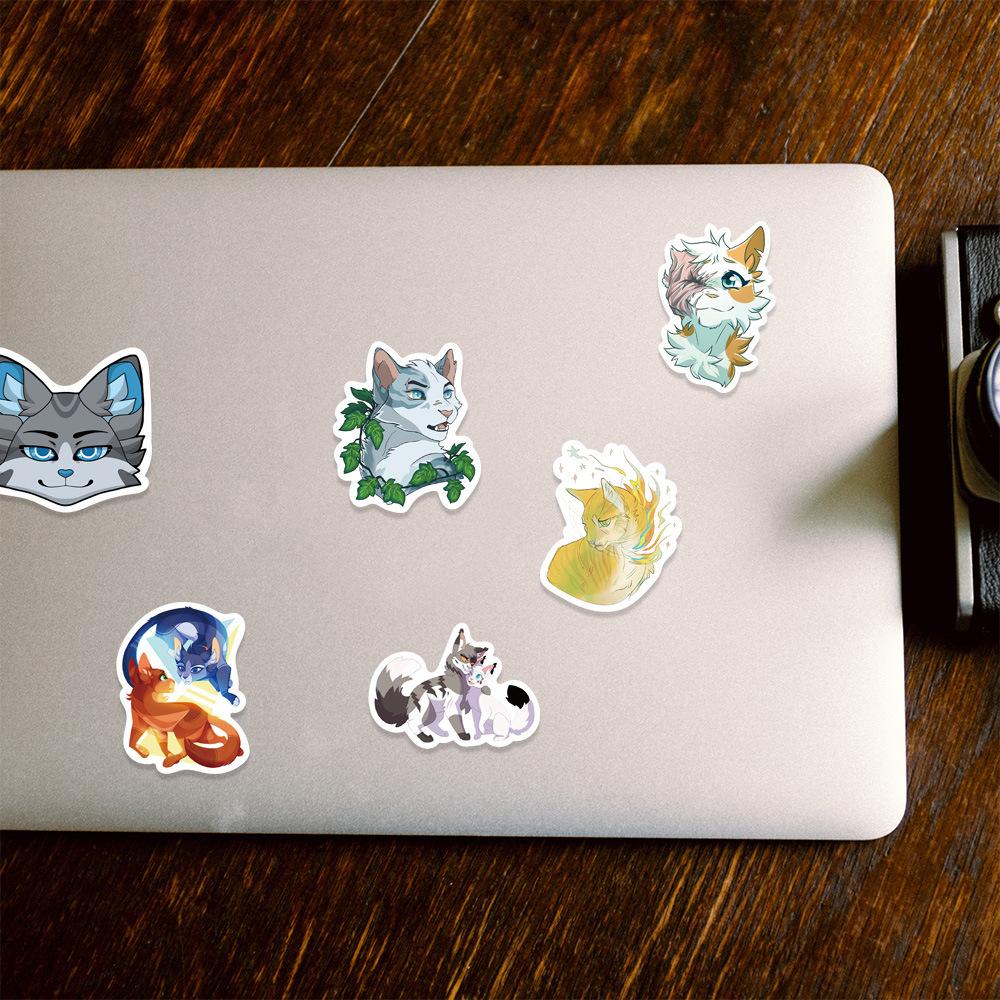 52pcs Warriors Cats Furry Graffiti Stickers for DIY Luggage Laptop Skateboard Motorcycle Bicycle Stickers