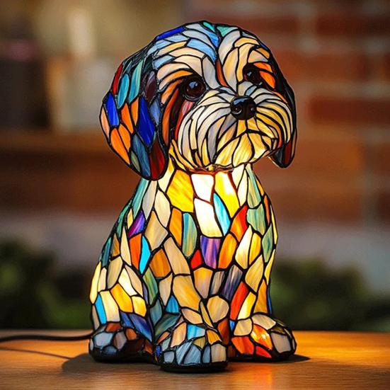 LED Night Lamp Soft Glow Non-Glare Funny Adorable Bulldog Dachshund Lamp Animal Dog Shaped Desk Light