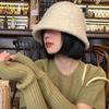 Bucket Fluffy Lambswool Hat For Women Beige Warm And Cozy Winter Hat Fashionable And Stylish