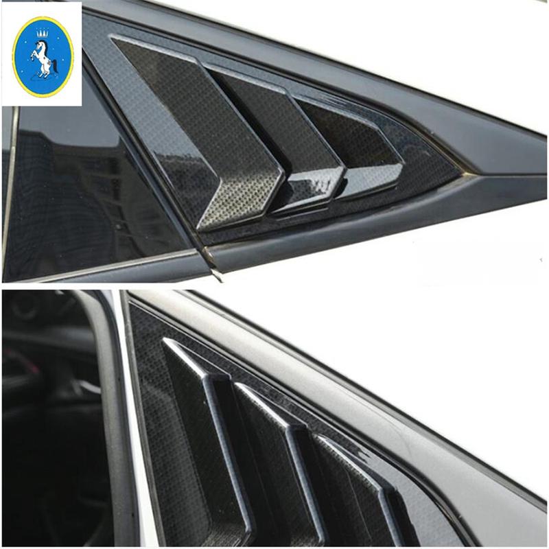 Auto Rear Window Pillar C Post Vent Louvers Scoop Decor Panel Cover Trim For Honda Civic Sedan 2016 -  Interior Accessories