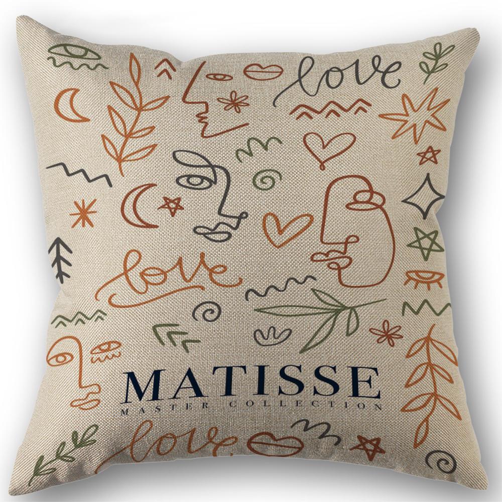 Matisse Art Decoration Pillowcase Wedding Decorative Linen Pillow Case For Home Pillow Cover 45X45(One Sides)