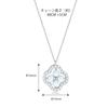 Moonstone Necklace for Popular of Good Silver Metal Four Leaf Clover June Present [Free Bird] Women, "Symbol Luck" 925, Allergy, Pendant, Birthstone,