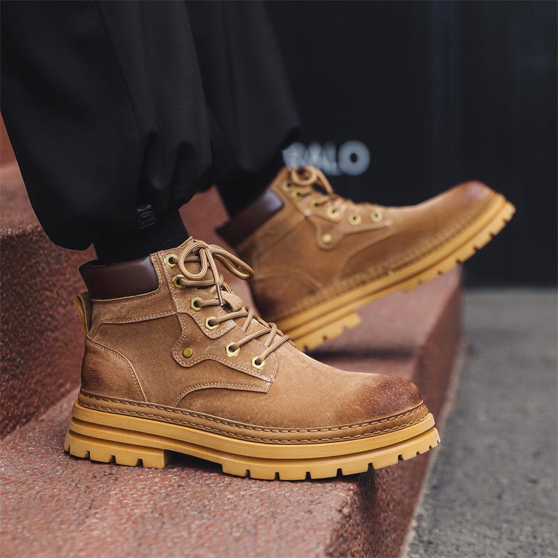 Martin boots men's autumn British style retro summer tooling big head leather boots purchase and pay high-top paratrooper boots 26223-J