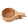 350ML Wooden Cup with Handle Portable Multifunctional Wood Mug Drinking Cup for Coffee Tea Milk Beverages Light Wood