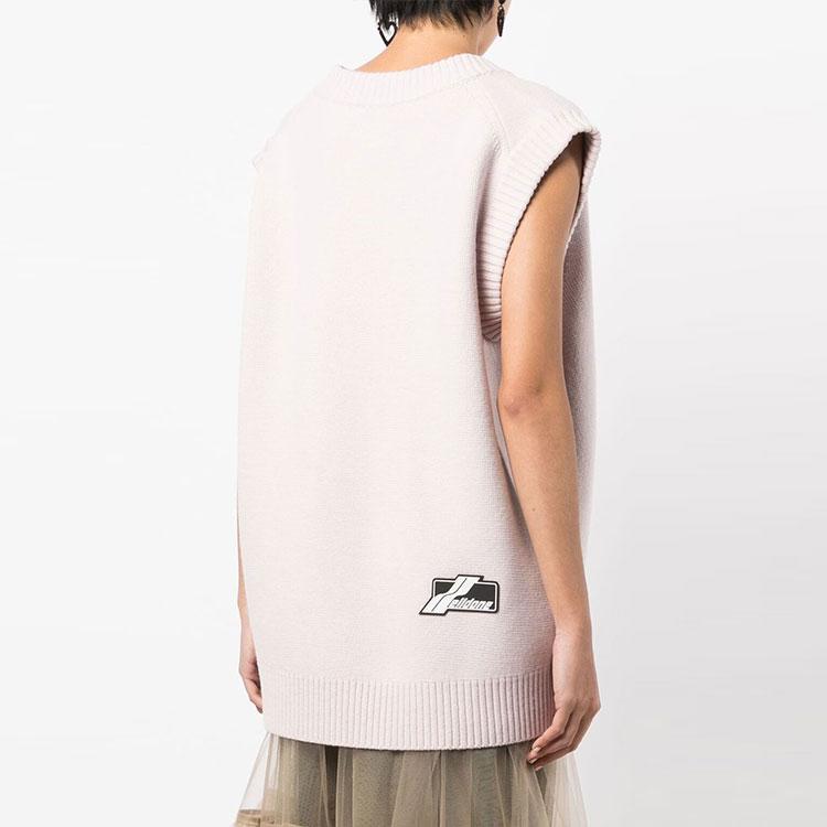 WE11DONE Vests Unisex Pink V-neck Moderate Knitted Fabric WD-KV1-22-648-U-PK