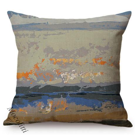 Modern Abstract Oil Painting Decoration Cushion Cover Colorful Graffiti Art Square Pillowcase Home Decor Room Bed Cushion Cover