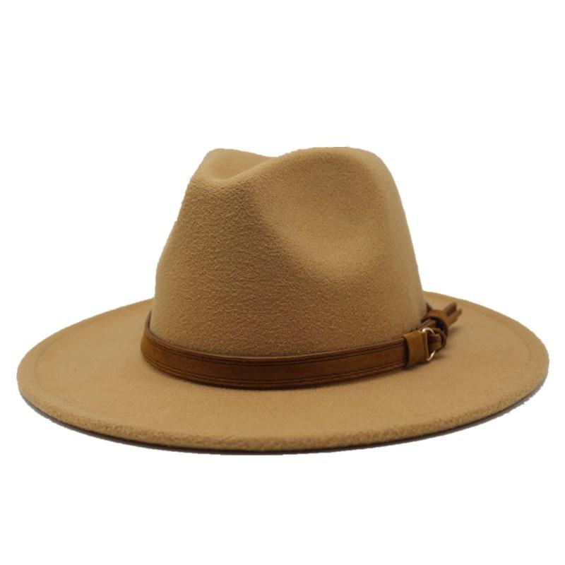 Filz-Fedora-Hut mit breiter Krempe für Sommer- und Herbst-Modebegeisterte
