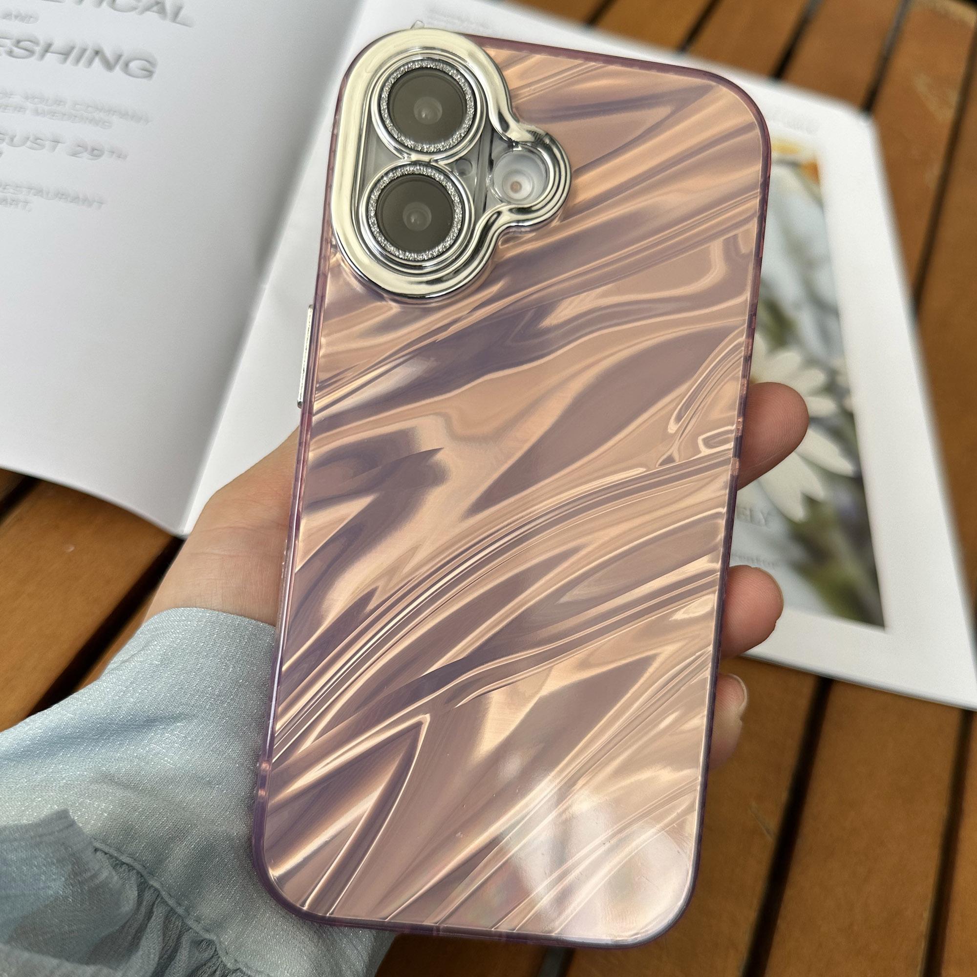 For iPhone 16 Case TPU+PC Protective Phone Cover Water Ripple Pattern A