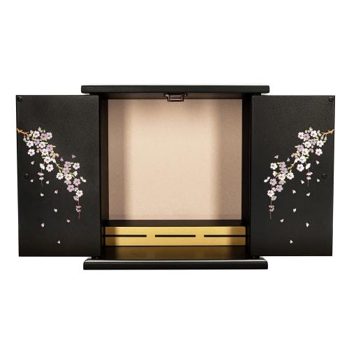 Mini Buddhist Altar, Modern Cherry Blossom Design, 35.5cm Wide, 23.5cm Deep, 35.5cm High, Stylish, Compact, Scandinavian-Style, High-Quality, Small Bu