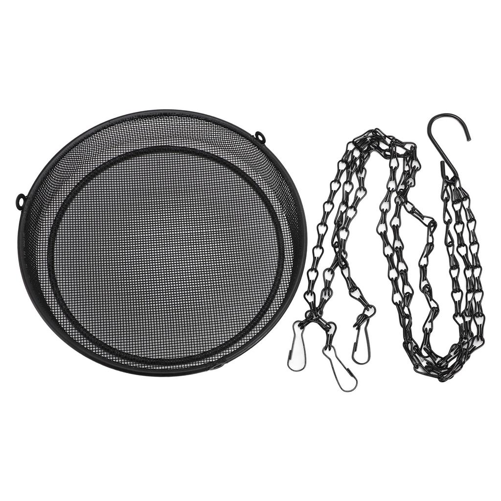Bird Feeder Large Capacity Powder Coated Fine Metal Mesh Bird Feeder Hanging Tray for Garden Yard