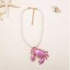 Stylish Crab Shaped Pendant Necklace Versatile Colors Trendy Jewellery Casual Beach Neckwear For Girls