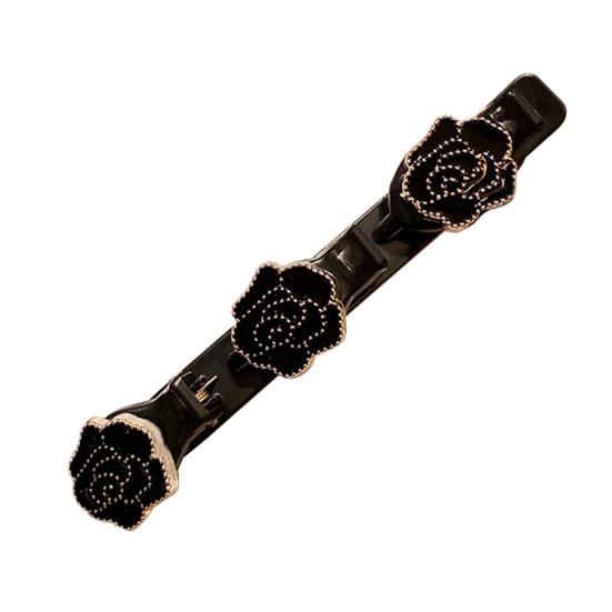 Women Hair Pin Sparkling Rhinestones Flower Decor Clear Dazzling Braided Hairpins Bang Hair Styling Tool Hair Accessories