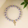 Chinese Style Blue and White Porcelain Bracelet Vintage Elastic Ceramic Bracelet Versatile Pretty Women's Bracelet Birthday Gift