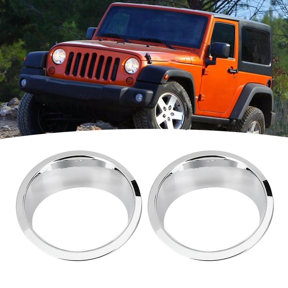 1 Pair Car Front Headlight Lamp Cover Trim Fit for Jeep Wrangler 20072017Bright Color