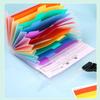 Regenbogenfarbene Organmappe Plastik Seilbindung Büro A6 Mini Rechnungsmappe 13 Fächer Aufbewahrung Klammerhalter Aufbewahrungstasche