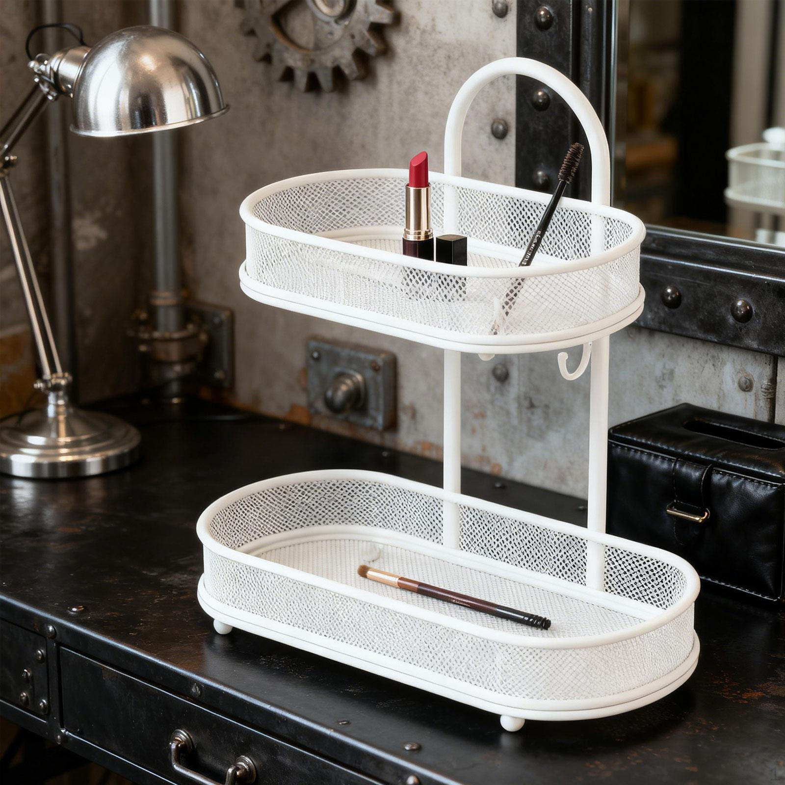 

Bathroom Counter Organizer Makeup Organiser 2 Layer Tray Freestanding Storage