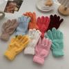 Winter Warm Gloves Stretchy Mittens Adult Coral Velvet Solid Color Full Finger Gloves Skiing Gloves for Cold Weather