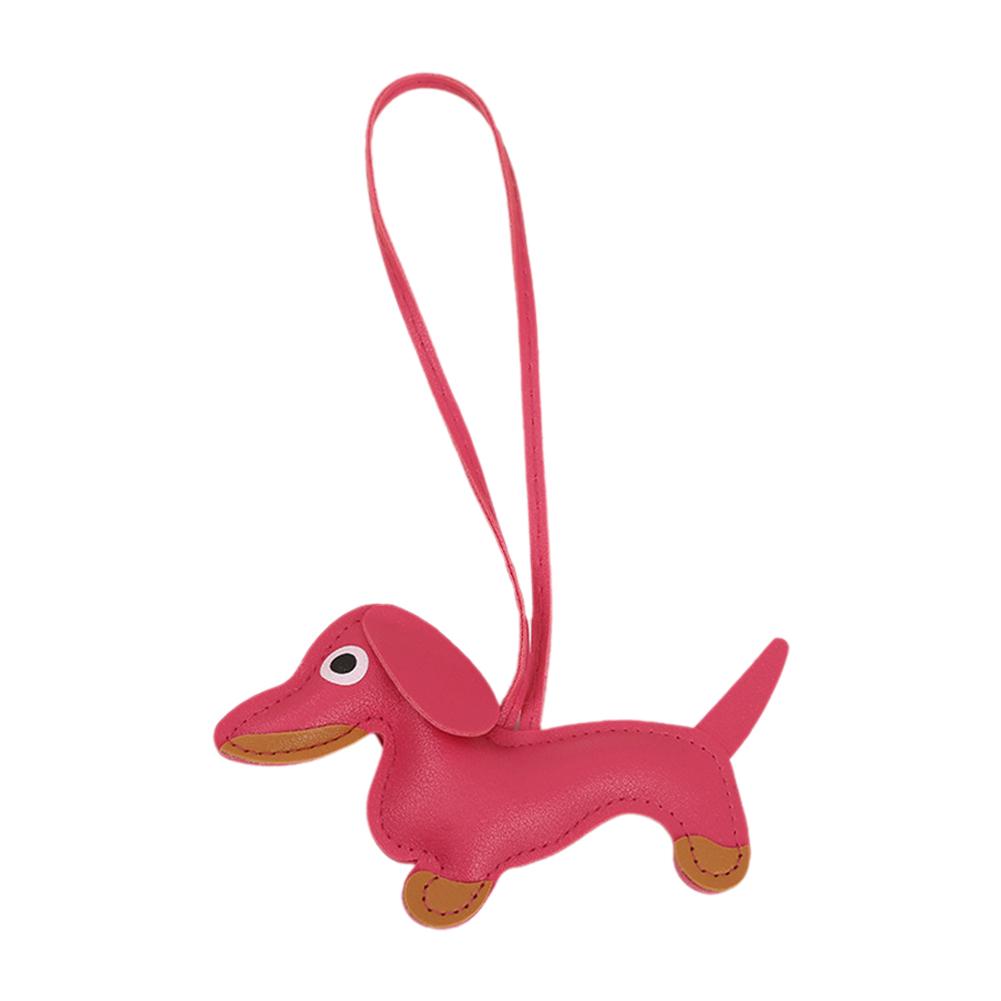 Mode Auto Dackel Hund Keychain PU Leder Hund Schlüsselanhänger Schlüssel Schmuckstück Tasche Halter Für Frauen Je Y7L9
