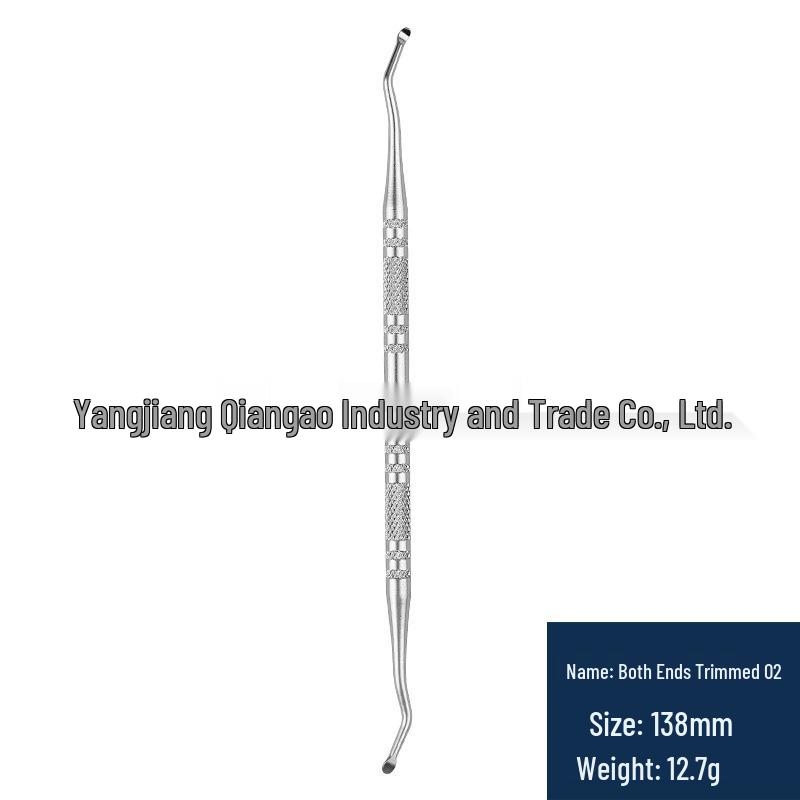 Dual-End Cuticle Spoon & Nail File Stainless Steel Tool Set