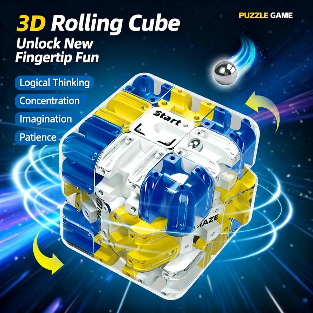 Puzzle Maze Cube, Large Labyrinth 3D Puzzle Maze Cube - Engaging Brain Teaser Toy, Three-Dimensional Magic Cube Brain Teaser Bal