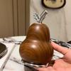 Pear-shaped Wood Grain Toothpick Box Dust-proof Moisture-proof Easy Access for Toothpick Storage Home Table Decoration Gifts