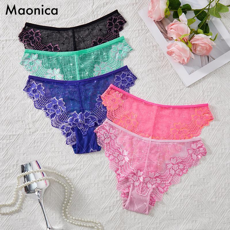 Taglia Europea Mutandine di Pizzo Arcobaleno da Donna Mutandine da Donna Multicolore Cavallo in Puro Cotone Estivo Mutandine da Donna a Vita Media Intimo Colore Lecca-lecca