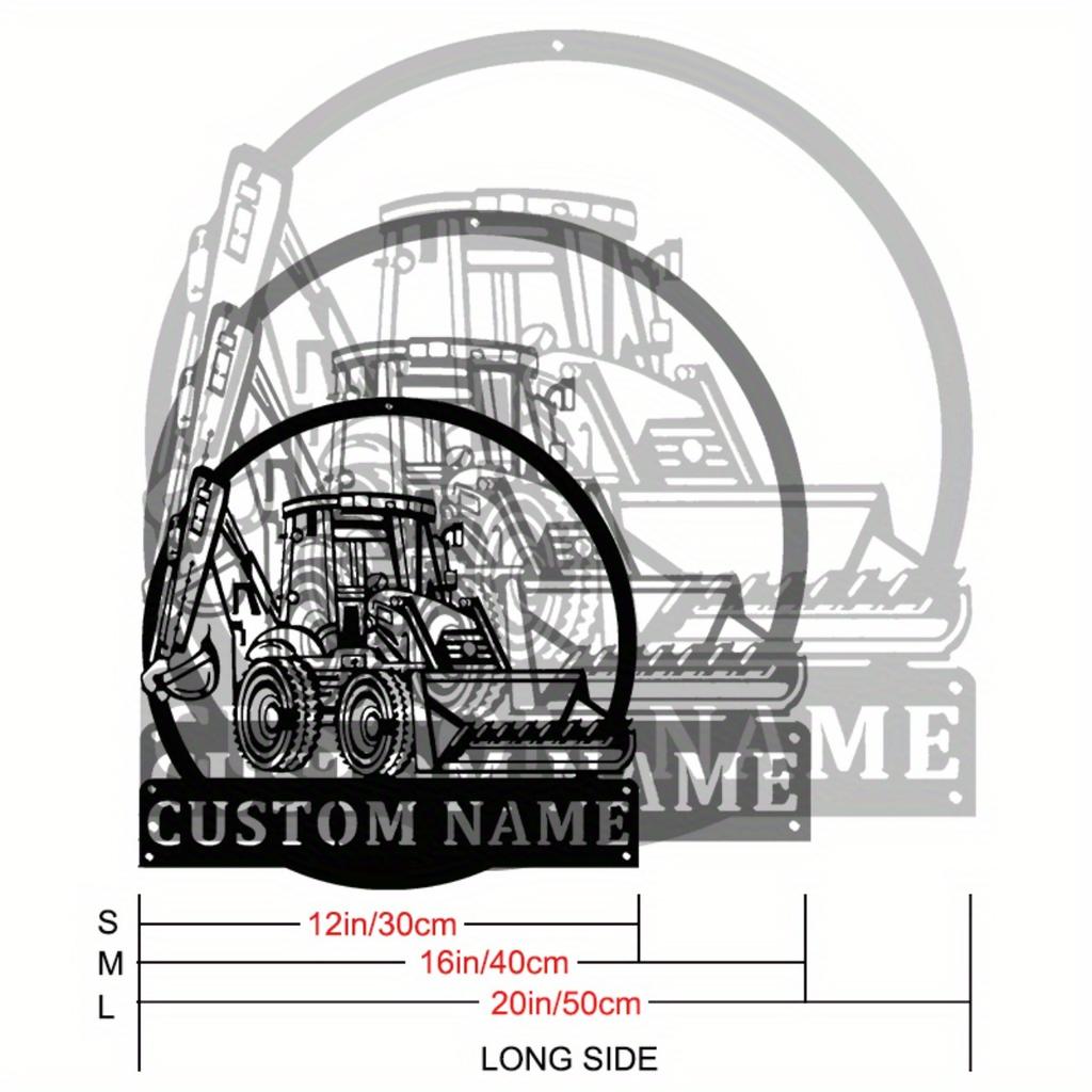 Metal Wall Art Backhoe Loader Truck Sign, Custom Heavy Equipment Decor, Sleek Garage Man Cave Gift