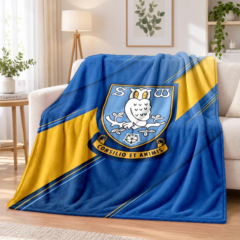 Sheffield Wednesday Printed Flannel Blanket Warm Comfort Bed Throw For Indoor Home Decoration