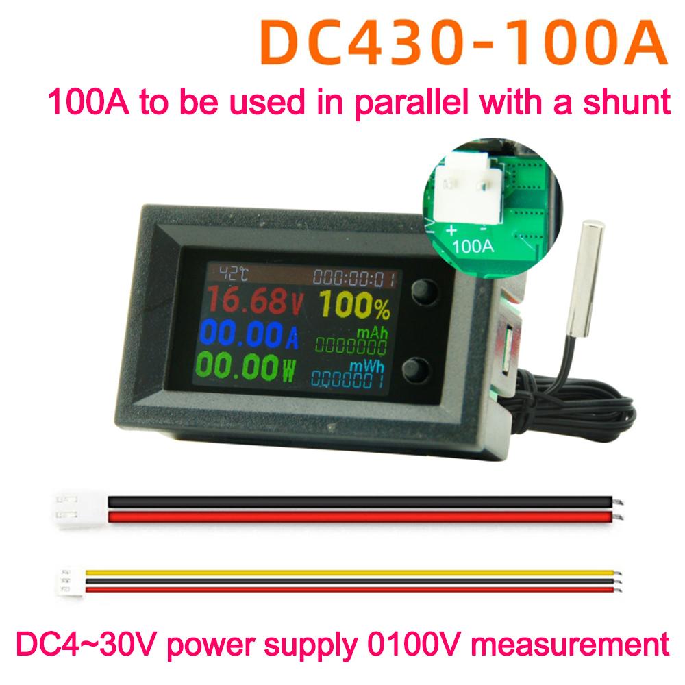 

DC 0-200V 10A 100A 300A Multifunctional Battery Capacity Tester Voltage Current Power Energy Meter LCD Digital Voltmeter Ammeter