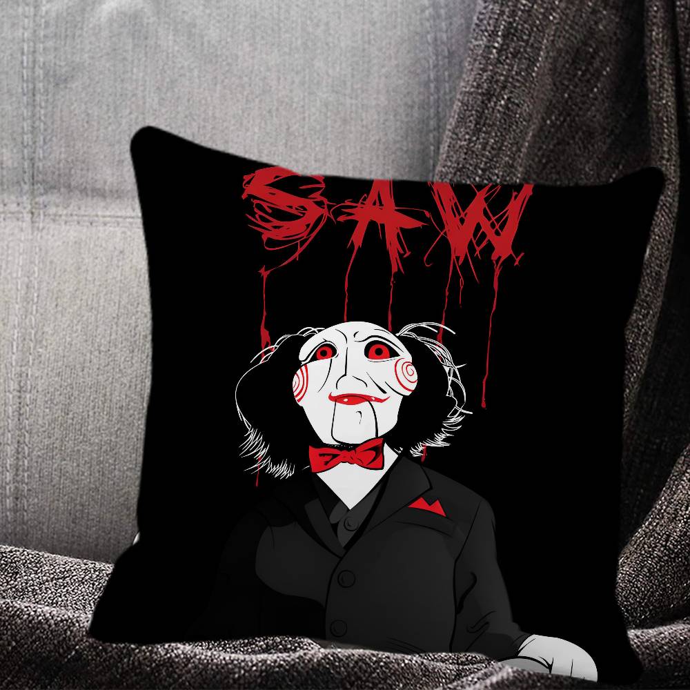 Canvas Printing Wall Art Saw Horror Movie Pillow Case Square Pillow Bedroom Sofa Leisure Comfort Cushion Home Decoration