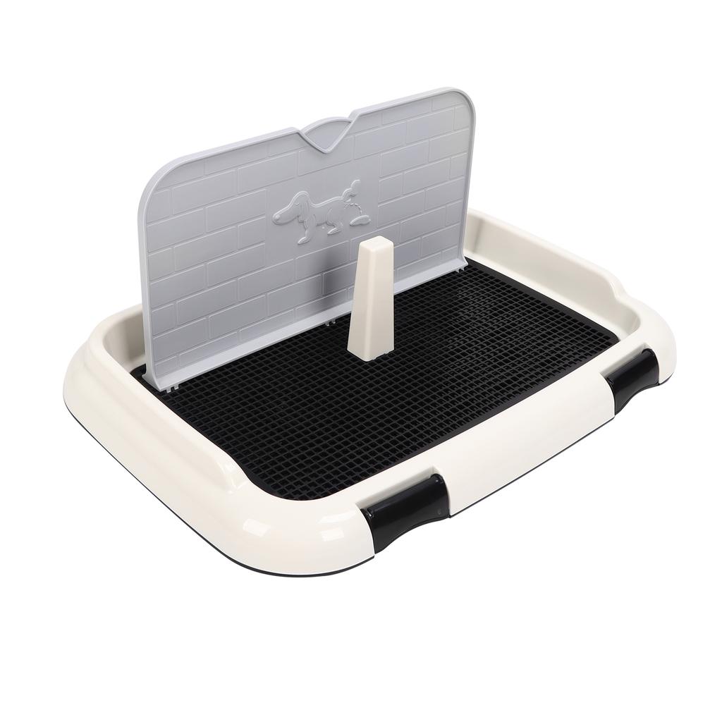 Dog Potty Tray Indoor Puppy Pee Pad Holder Pet Potty with Wall Cover for Small and Medium Size DogsBlack