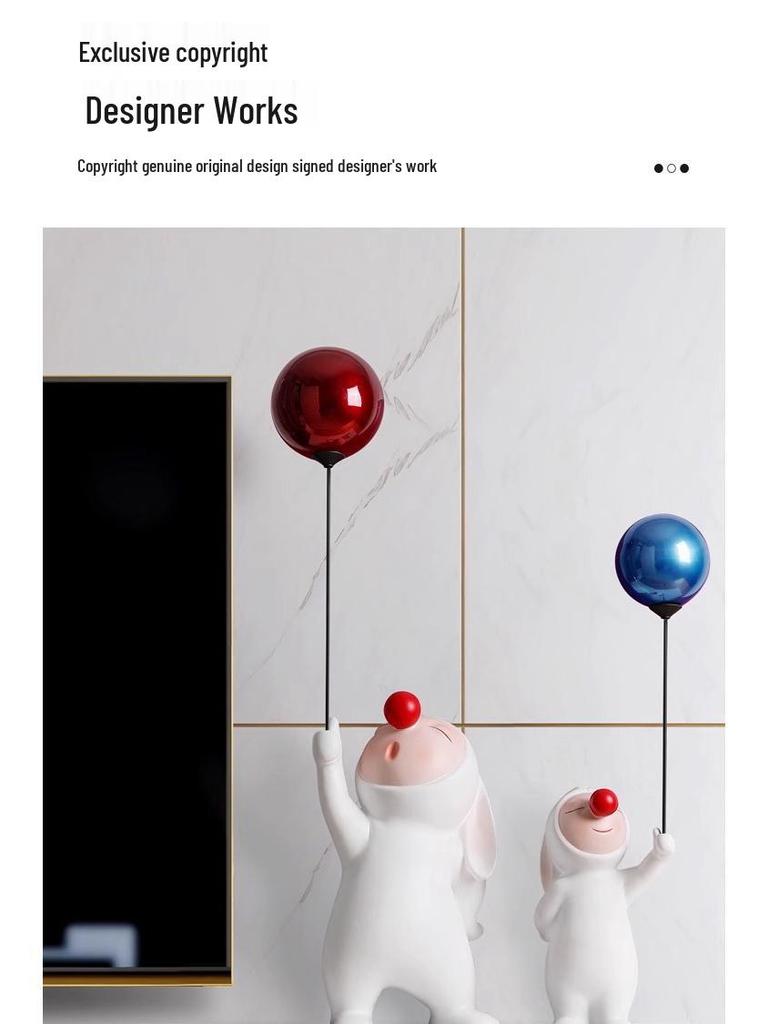 Rabbit Luxury Dual-Sided Balloon Ornaments for TV Cabinet & Living Room