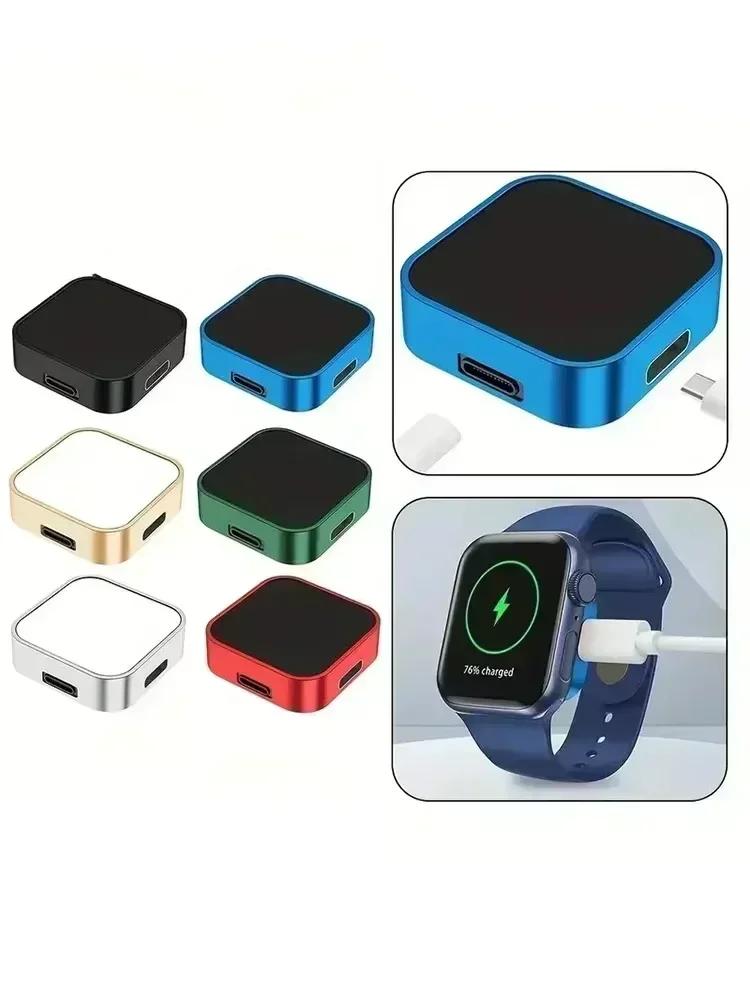 Magnetic Portable iWatch Charger USB C/8pin Fast Wireless Charging Travel Watch Charger for iWatch Ultra SE Series 10 9 8 7 6 5