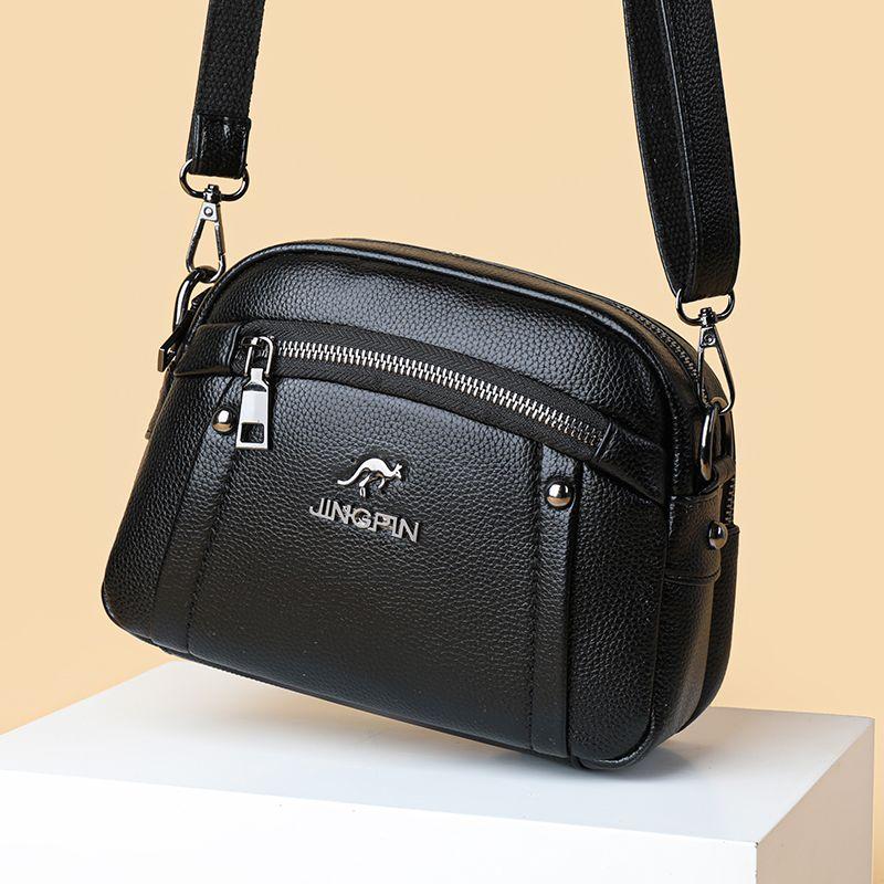 

Women s Bag Ladieswear Shoulder Multi-Layer Soft Leather Bag 9060 Black