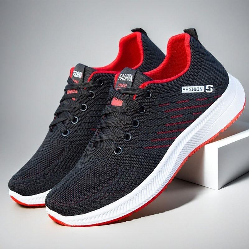 

Summer Men s Shoes Fresh Lightweight Casual Sports Shoes Outdoor Soft Soles Comfort Lace Up Running Shoes Comfortable Sneakers 44 червоний
