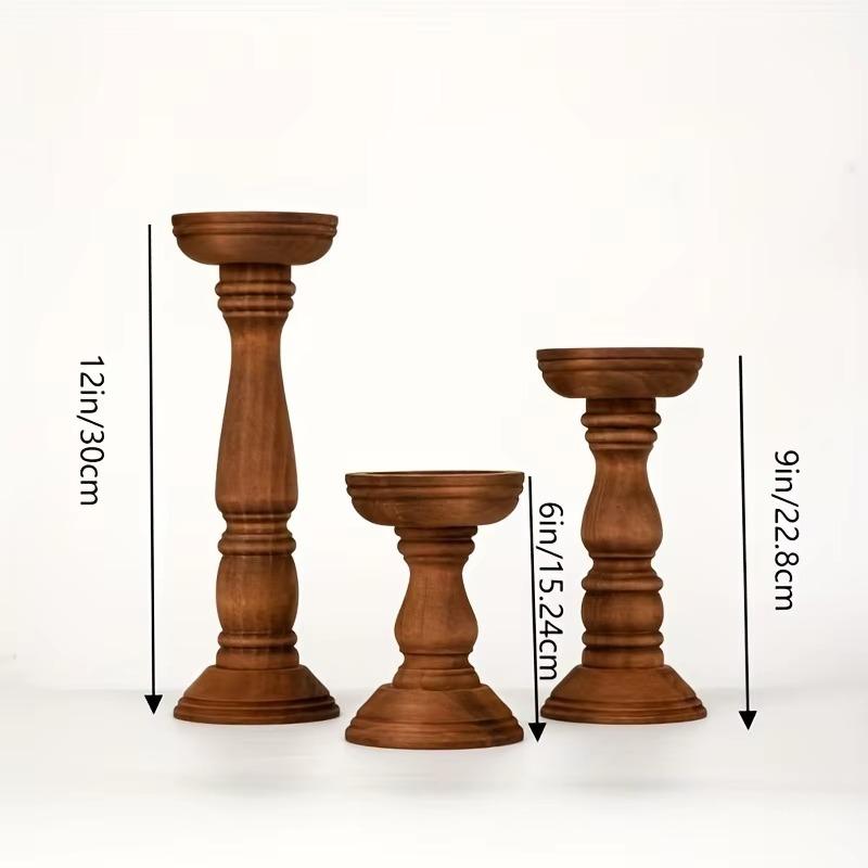 3 Pezzi Portacandele in Legno Stile Rustico Fattoria Centrotavola Cilindrici Vintage per Matrimoni Decorazione Portacandele San Valentino