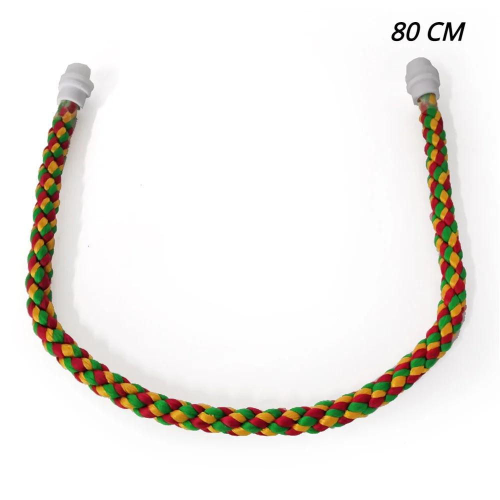 30/55/80/105cm Rope Hanging Toys for Birds Bend At Will Colorful Parrot Toys Rope Hanging Ladder Swing Braided Bird Accessories