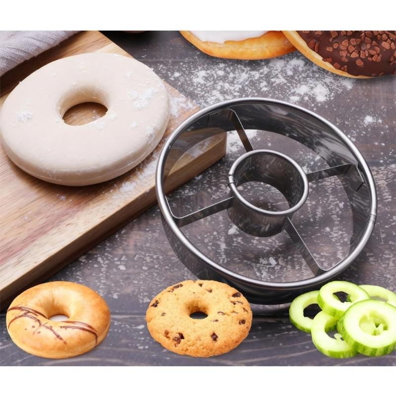 Set of 2 Commercial Stainless Steel Dessert Mold Cutters Baking Accessories Metal Texture Suitable for Baking Cookie
