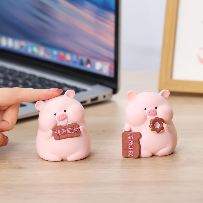Kawaii Pig Resin Diy Home Decoration Figurines Dollhouse Moss Landscape Fairy Garden Miniatures Room Decor