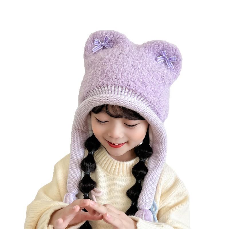 Baby pullover hat cartoon cute woolen hat hat wool men and women in winter thickened and cute fluff children's care
